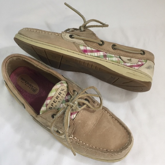 Sperry Shoes - Sperry top slder tan plaid 8